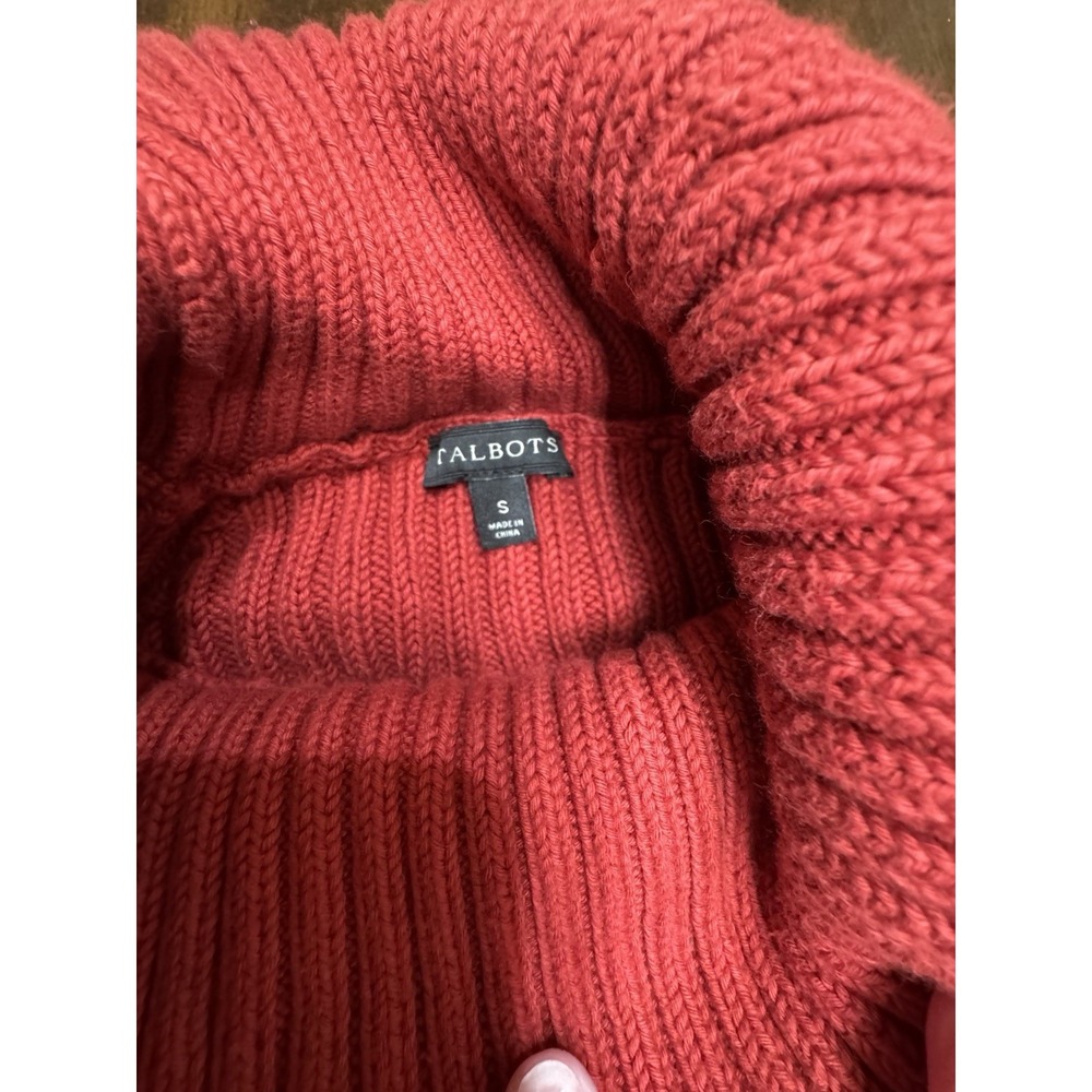 Talbots Red Turtle Neck Pull Over Sweater 100% Co… - image 5
